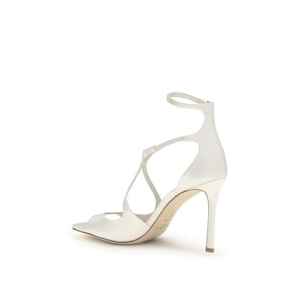 Jimmy Choo White Silk Stiletto Heel Women's Sandals - Picture 3 of 3